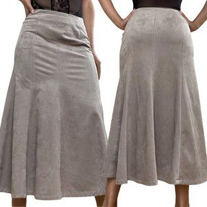 Conrad C Womens Skirt Size 4 Camel Beige Suede Trumpet Stretch